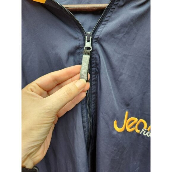 FUBU The Collection XXL Mens Hooded Windbreaker Jacket Blue & Yellow - Picture 3 of 7